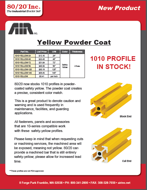 8020 Yellow Powder Coat Brochure