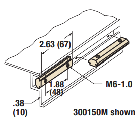Dorner M6 x 1.0 2-Hole T-Bar - 300150M